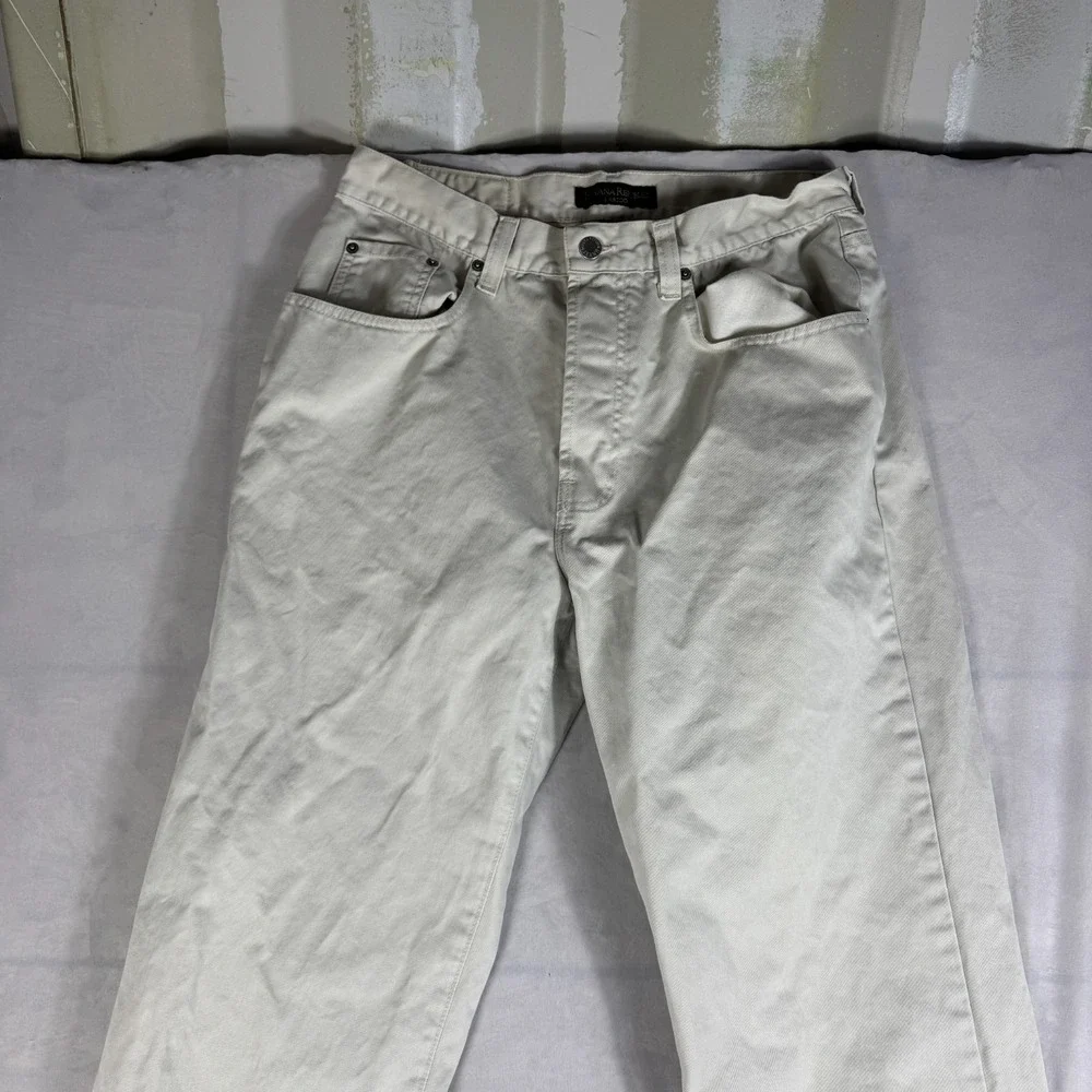 Banana Republic Mens Jeans Beige Denim Laredo Fit Straight Leg Classic Fit 34 R